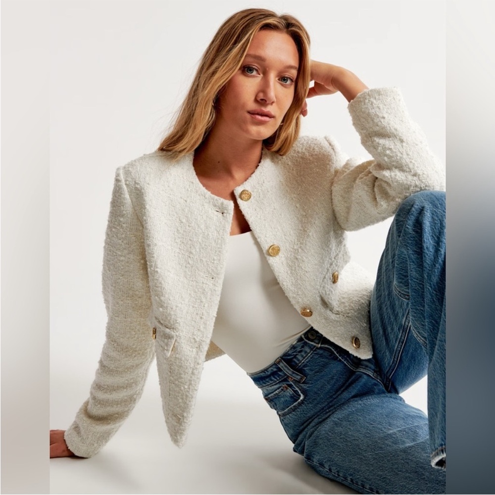 Abercrombie Collarless Tweed Jacket